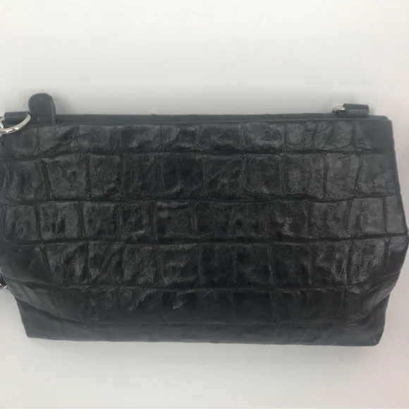 Vegan Leather Convertible Crossbody Fold Over Handbag - Picture 3 of 13